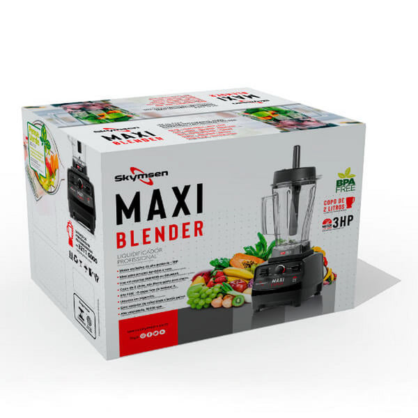 Liquidificador 3cv Maxi Blender Copo Tritan 2l Bm2 Skymsen Cor Preto-piano