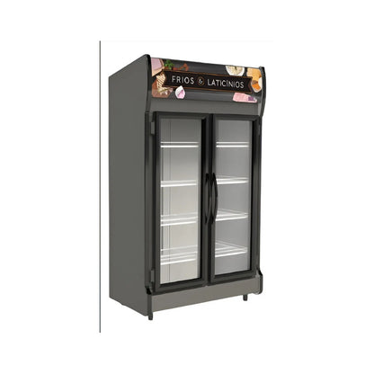 Auto Serviço Conservex 2 Portas Geladeira 2 Portas De Vidro Cinza-escuro