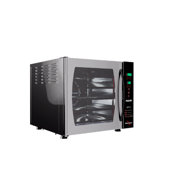 FORNO PARA PUDIM, TURBO ELÉTRICO COMPACTO, COM VAPOR, COM 5 ASSADEIRAS CONV PUDIM SKYMSEN