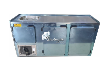 Balcão Refrigerado De Encosto 1.80 Em Aço Com Cuba 220V REFRIGEL