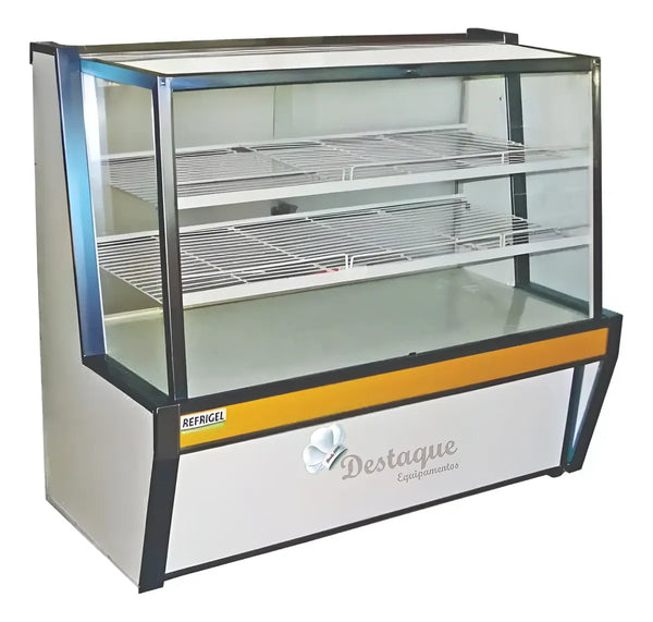 Vitrine Refrigerada 1,00mt Para Doces E Bolos C Estilo De Vidro Reto 220v
