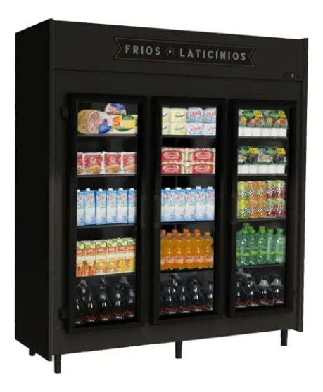 GELADEIRA 3 PORTAS AUTO SERVIÇO CONSERVEX 220V - MODELO ALL BLACK AS-3