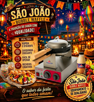 Máquina Elétrica de Bubble Waffle Coração Progás 220V PRKB-10