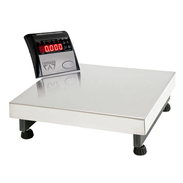 BALANÇA 300KG 50X50 INOX COM BATERIA RAMUZA REF 2165