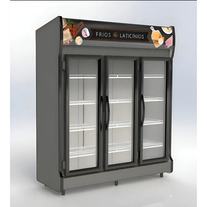 GELADEIRA 3 PORTAS AUTO SERVIÇO CONSERVEX 220V - MODELO CINZA AES-3