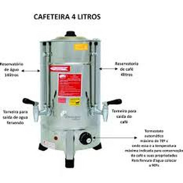 C4 - Cafeteira Elétrica Em Inox  Consercaf 4 Litros 220v